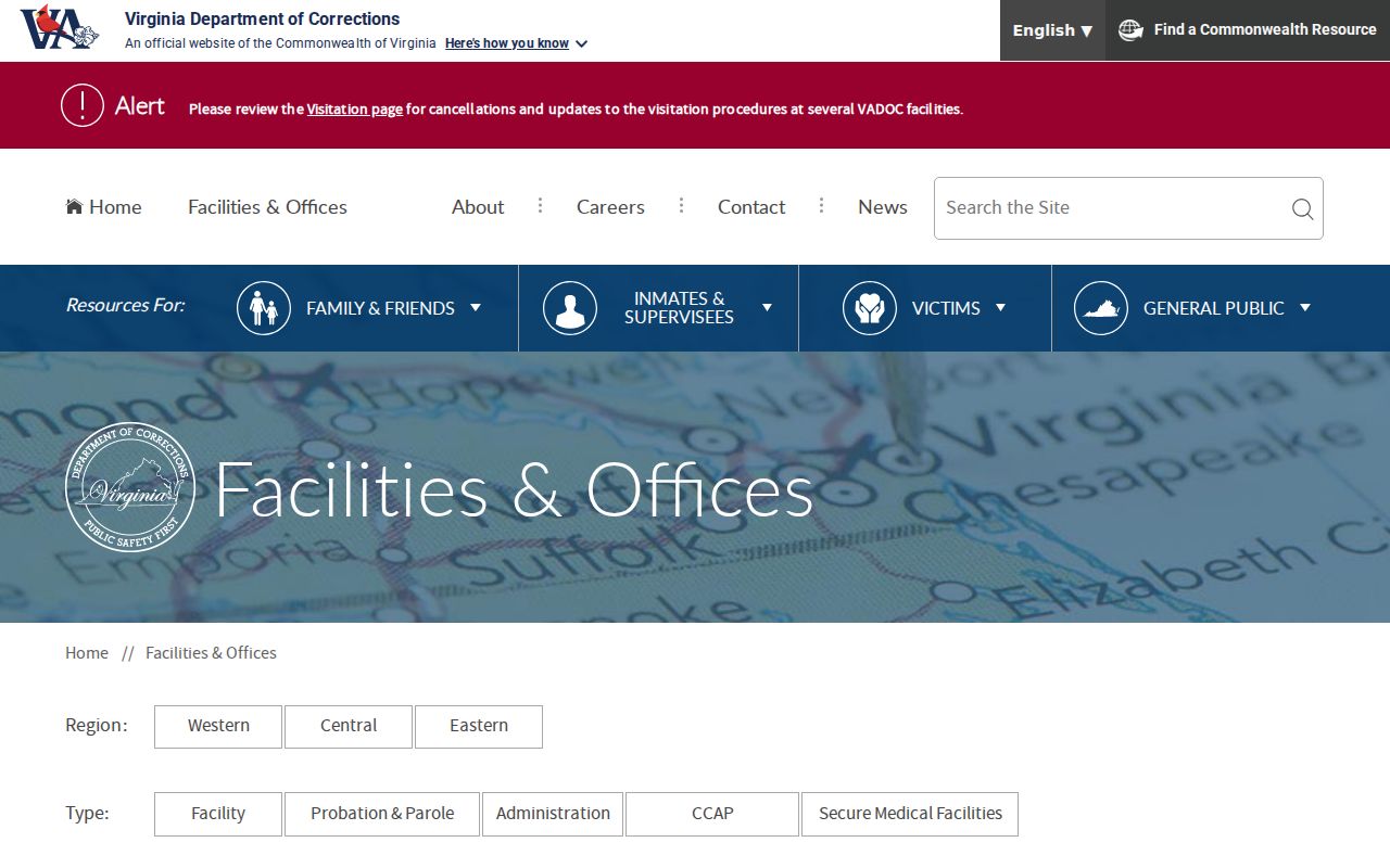 Newport News criminal history VADOC District 19 office directory